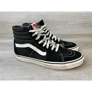 VANS Sk8-Hi Women's Men's Sneaker Skateboarding Hi-Top 9.5 Black Athletic Shoes